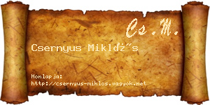 Csernyus Miklós névjegykártya