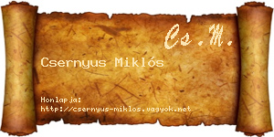 Csernyus Miklós névjegykártya