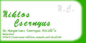 miklos csernyus business card